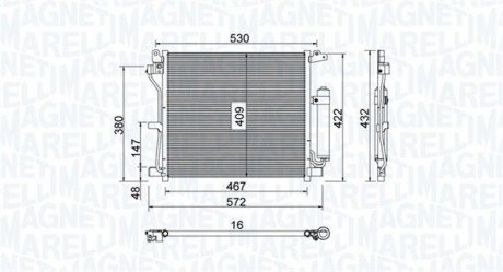 Радиатор кондиционера (с осушителем) NISSAN JUKE 1.5D 06.10- MAGNETI MARELLI 350203799000