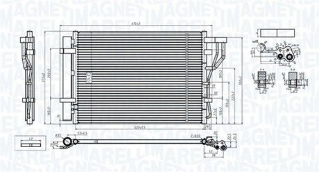 Фото автозапчасти радиатор кондиционера Hyundai I20 I, IX20; KIA VENGA 1.4/1.4LPG/1.6 09.08- MAGNETI MARELLI 350203805000