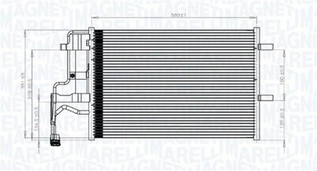 Радиатор кондиционера MAZDA 3, 5 1.3-2.3 10.03-05.10 MAGNETI MARELLI 350203844000