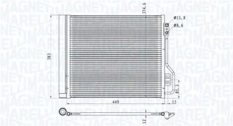 Фото автозапчасти радиатор кондиционера SMART FORTWO 0.8D/1.0/Electric 01.07- MAGNETI MARELLI 350203854000 (фото 1)