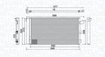 Фото автозапчасти радиатор кондиционера FIAT PANDA 1.1-1.4CNG 09.03- MAGNETI MARELLI 350203857000