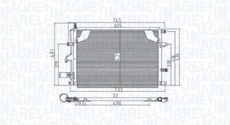 Фото автозапчасти радиатор кондиционера VOLVO S60 I, S80 I, V70 II, XC70 I 2.0-3.0 05.98-04.10 MAGNETI MARELLI 350203914000