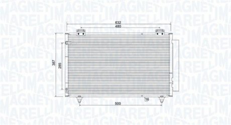 Радиатор кондиционера (с осушителем) TOYOTA COROLLA 1.4-2.0D 10.01-03.08 MAGNETI MARELLI 350203925000 (фото 1)