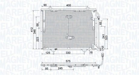 Радиатор кондиционера MERCEDES C T-MODEL (S202), C (W202), CLK (A208), CLK (C208), ET-MODEL (S210), E (W210), SLK (R170) 1.8-5.4 03.93-0 MAGNETI MARELLI 350203945000 (фото 1)