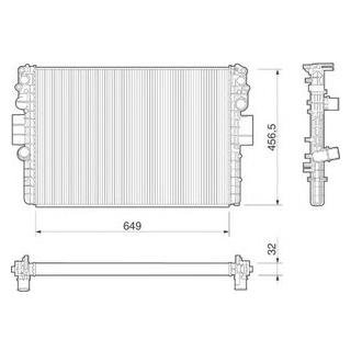 Радиатор двигателя (МКПП) IVECO DAILY III, DAILY IV 2.3D/2.8D 05.99-08.11 MAGNETI MARELLI 350213016000 (фото 1)