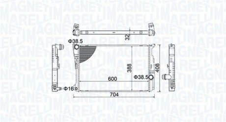 Фото автозапчасти радиатор двигателя (АКПП) BMW 4 (F33, F83), X3 (F25), X4 (F26) 1.6-3.0D 09.10-03.18 MAGNETI MARELLI 350213155200