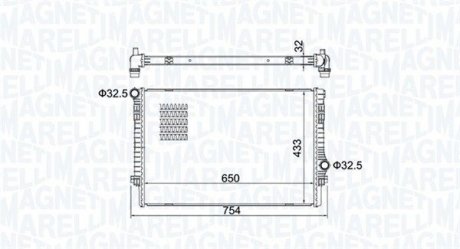 Фото автозапчасти радиатор двигателя (АКПП/МКПП) AUDI A3, Q2, Q3, TT; SEAT ATECA, LEON, LEON SC, LEON ST; SKODA KODIAQ, OCTAVIA III, SUPERB III; Volkswagen ARTEON, GOLF ALLTRACK VII, GOLF VII, PASSAT ALLTRACK B8 1.8/2.0 04.12- MAGNETI MARELLI 350213156200