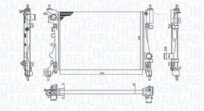 Фото автозапчасти радиатор двигателя OPEL ADAM, CORSA D, CORSA E 1.2-1.4LPG 08.06- MAGNETI MARELLI 350213157900