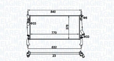 Фото автозапчастини радіатор двигуна FORD TRANSIT, TRANSIT TOURNEO 2.2D-3.2D 04.06-12.14 MAGNETI MARELLI 350213158900