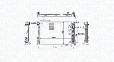 Фото автозапчасти радиатор двигателя (АКПП) MERCEDES C (C204), C T-MODEL (S204), C (W204), CLS (C218), CLS SHOOTING BRAKE (X218), E (A207), E (C207), E T-MODEL (S212), E (W212), GLK (X204) 1.6-6.2 01.07- MAGNETI MARELLI 350213159800