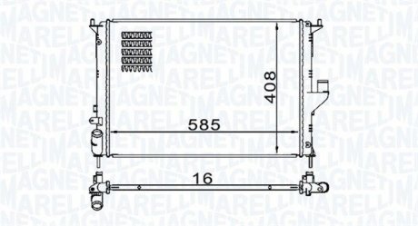 Фото автозапчасти радиатор двигателя DACIA DUSTER, LOGAN, LOGAN EXPRESS, LOGAN MCV, SANDERO; RENAULT LOGAN I 1.2-1.6LPG 09.04- MAGNETI MARELLI 350213160900