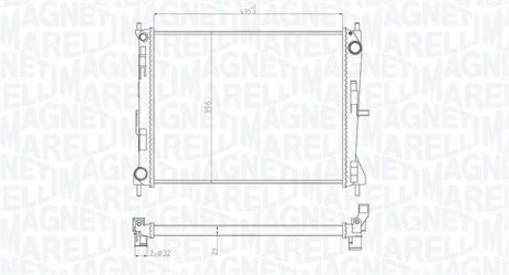 Фото автозапчасти радиатор двигателя NISSAN MICRA III, NOTE; RENAULT CLIO III, MODUS 1.2-1.6 01.03- MAGNETI MARELLI 350213165300