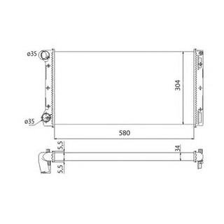 Фото автозапчасти радиатор двигателя (МКПП) FIAT PUNTO; RENAULT LAGUNA III 1.5D/1.9D/2.0 02.00-12.15 MAGNETI MARELLI 350213168003 (фото 1)