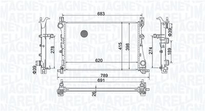 Фото автозапчастини радіатор двигуна FIAT 500L 0.9-1.6D 09.12- MAGNETI MARELLI 350213170100 (фото 1)