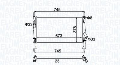 Фото автозапчасти радиатор двигателя FORD TRANSIT, TRANSIT TOURNEO 2.2D-3.2D 04.06-12.14 MAGNETI MARELLI 350213173900