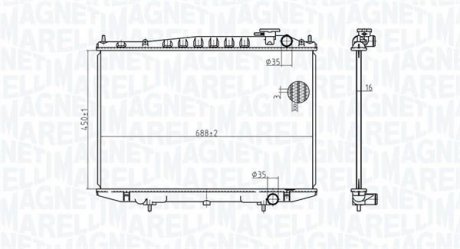 Фото автозапчастини радіатор двигуна NISSAN PICK UP 2.4 02.98-04.05 MAGNETI MARELLI 350213174500