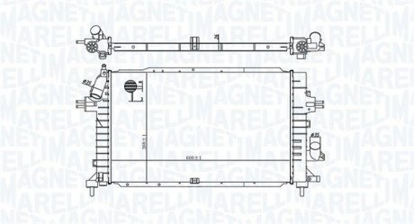 Фото автозапчастини радіатор двигуна OPEL ASTRA H, ASTRA H GTC, ZAFIRA B 1.9D 06.04-04.15 MAGNETI MARELLI 350213176100