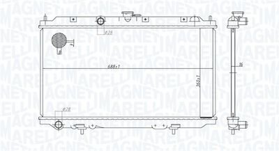 Фото автозапчасти радиатор двигателя NISSAN ALMERA II, PRIMERA 1.5-1.8 01.00-10.08 MAGNETI MARELLI 350213176200 (фото 1)