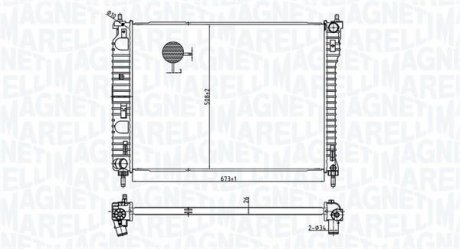 Фото автозапчасти радиатор двигателя (АКПП) CHEVROLET CAPTIVA; OPEL ANTARA A 2.4/2.4LPG/3.2 06.06- MAGNETI MARELLI 350213179800 (фото 1)