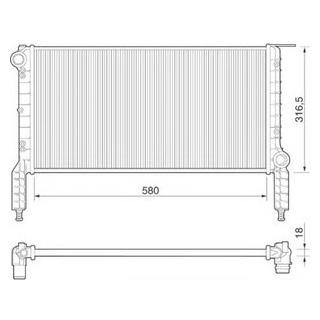 Фото автозапчасти радиатор двигателя FIAT DOBLO, DOBLO CARGO 1.2/1.6 03.01- MAGNETI MARELLI 350213180000 (фото 1)