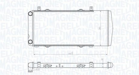 Радиатор двигателя SKODA FELICIA I, FELICIA II; Volkswagen CADDY II 1.3/1.6/1.9D 10.94-04.02 MAGNETI MARELLI 350213180100