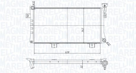 Радіатор двигуна (МКПП) LADA NIVA 1.6/1.7/1.9D 12.76- MAGNETI MARELLI 350213180600 (фото 1)