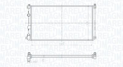 Фото автозапчастини радіатор двигуна NISSAN INTERSTAR; OPEL MOVANO; RENAULT MASTER II 1.9D/2.2D/2.5D 09.00- MAGNETI MARELLI 350213181500 (фото 1)