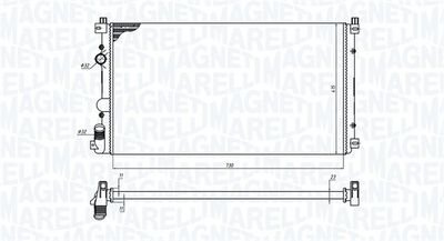 Фото автозапчастини радіатор двигуна NISSAN INTERSTAR; OPEL MOVANO; RENAULT MASTER II 1.9D/2.2D/2.5D 09.00- MAGNETI MARELLI 350213185100 (фото 1)