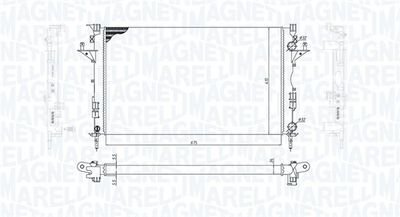 Фото автозапчасти радиатор двигателя RENAULT ESPACE IV, LAGUNA II, VEL SATIS 1.9D/2.0/2.2D 03.01- MAGNETI MARELLI 350213185800