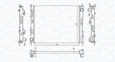 Фото автозапчастини радіатор двигуна RENAULT TWINGO II, WIND 1.2/1.5D/1.6 03.07- MAGNETI MARELLI 350213186800 (фото 1)