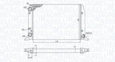 Фото автозапчасти радиатор двигателя (МКПП) AUDI 80 B2, 80 B3 1.3-1.8 08.78-09.91 MAGNETI MARELLI 350213188800