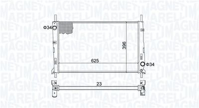 Фото автозапчастини радіатор двигуна FORD COUGAR, MONDEO I, MONDEO II 1.6-2.5 02.93-12.01 MAGNETI MARELLI 350213189300