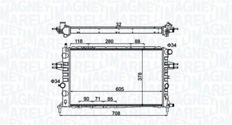 Фото автозапчасти радиатор двигателя OPEL ASTRA G, ZAFIRA A 1.7D-2.2D 02.98-10.05 MAGNETI MARELLI 350213192300