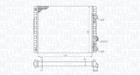 Фото автозапчасти радиатор двигателя (МКПП) SEAT AROSA, CORDOBA; Volkswagen CADDY II, CADDY II/MINIVAN, LUPO I, POLO, POLO III, POLO III CLASSIC 1.0-1.9D 10.94-12.07 MAGNETI MARELLI 350213192900