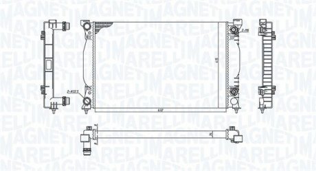 Фото автозапчасти радиатор двигателя (АКПП) AUDI A4 B6, A4 B7, A6 C5; SEAT EXEO, EXEO ST 1.6-3.2 11.00-05.13 MAGNETI MARELLI 350213196600