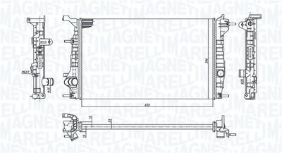 Фото автозапчасти радиатор двигателя RENAULT FLUENCE, GRAND SCENIC III, MEGANE, MEGANE III, SCENIC III 1.6-2.0D 11.08- MAGNETI MARELLI 350213199200