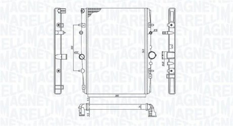 Фото автозапчастини радіатор двигуна CITROEN C5 I; PEUGEOT 406, 607 1.8-2.2D 06.98-06.10 MAGNETI MARELLI 350213199400