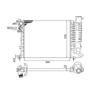 Фото автозапчасти радиатор двигателя AUDI A3; CITROEN XSARA, ZX 1.1-1.6ALK 03.91-08.12 MAGNETI MARELLI 350213373003 (фото 1)