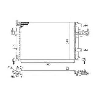 Фото автозапчасти радиатор двигателя OPEL COMBO, COMBO TOUR, CORSA C, TIGRA 1.0-1.6 09.00- MAGNETI MARELLI 350213829003 (фото 1)