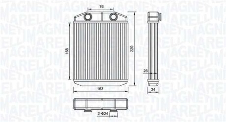 Фото автозапчастини радіатор пічки MAGNETI MARELLI 350218516000