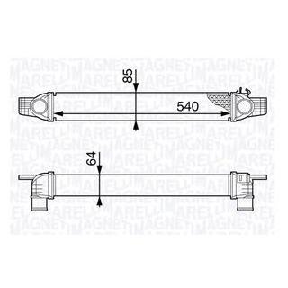 Фото автозапчасти интеркуллер CITROEN NEMO; FIAT FIORINO, QUBO; PEUGEOT BIPPER, BIPPER TEPEE 1.3D/1.4D 11.07- MAGNETI MARELLI 351319202270 (фото 1)