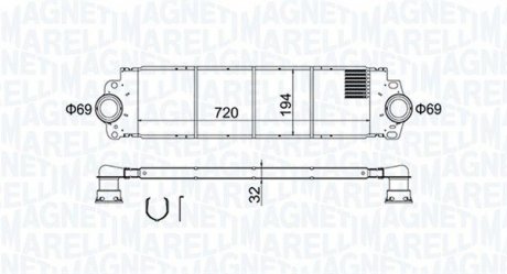 Фото автозапчастини інтеркулер Volkswagen MULTIVAN V, MULTIVAN VI, TRANSPORTER / CARAVELLE VI, TRANSPORTER V, TRANSPORTER VI 1.9D-3.2 04.03- MAGNETI MARELLI 351319204200