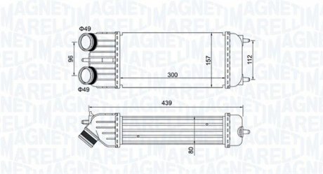 Фото автозапчасти интеркулер CITROEN C2, C3 I, C3 II, C3 PICASSO; PEUGEOT 1007, 207 1.6D 09.05- MAGNETI MARELLI 351319204250