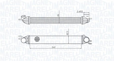 Фото автозапчасти интеркулер MINI (R56), (R57), (R58), (R59), CLUBMAN (R55), COUNTRYMAN (R60), PACEMAN (R61) 1.6/1.6D 10.06-10.16 MAGNETI MARELLI 351319204290 (фото 1)