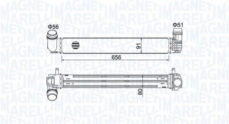 Фото автозапчастини інтеркулер RENAULT FLUENCE, GRAND SCENIC III, MEGANE, MEGANE III, SCENIC III 1.2/1.4/1.5D 11.08- MAGNETI MARELLI 351319204730