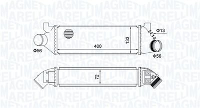 Фото автозапчастини інтеркулер FORD TRANSIT 2.0D 08.00-05.06 MAGNETI MARELLI 351319204950