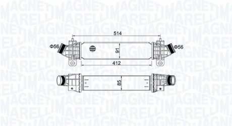 Інтеркулер FORD MONDEO III 2.0D/2.2D 10.00-03.07 MAGNETI MARELLI 351319204970