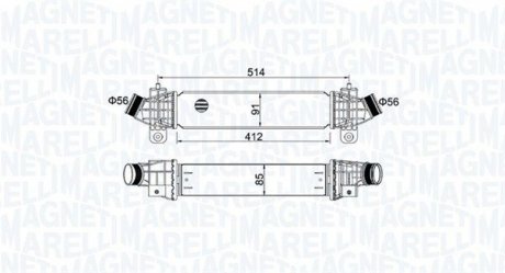 Фото автозапчасти интеркулер FORD MONDEO III 2.0D/2.2D 10.00-03.07 MAGNETI MARELLI 351319204970 (фото 1)