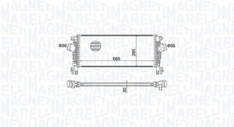 Фото автозапчасти интеркулер CHEVROLET CRUZE, ORLANDO; OPEL ASTRA J, ZAFIRA C 1.4-1.6D 12.09- MAGNETI MARELLI 351319205070