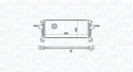 Фото автозапчастини інтеркулер CHEVROLET CRUZE, ORLANDO; OPEL ASTRA J, ZAFIRA C 1.4-1.6D 12.09- MAGNETI MARELLI 351319205070